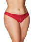 Crotchless Thong with Pearls - Red